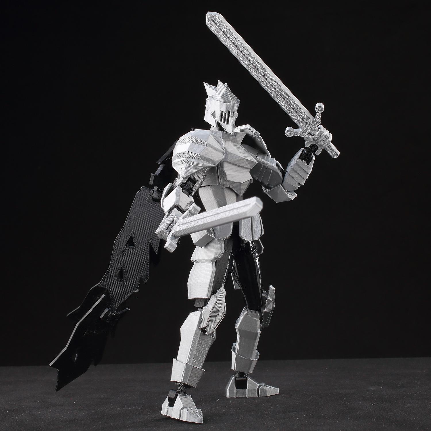 9L3D Lucky13 Silver Knight Robot Action Figure Dummy13 with Giant Sword T13 Multi-Jointed 3D Printed Collectible Toy Titan13 popular 9L3D Lucky13 Silver Knight Robot Action Figure Dummy13 with Giant Sword T13 Multi-Jointed 3D Printed Collectible Toy Titan13 popular