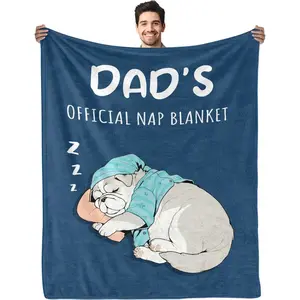 An interesting gift for father, a blanket dedicated to father, a birthday present from daughter to father - a soft flannel throw blanket, given by the child on Christmas and Father's Day
