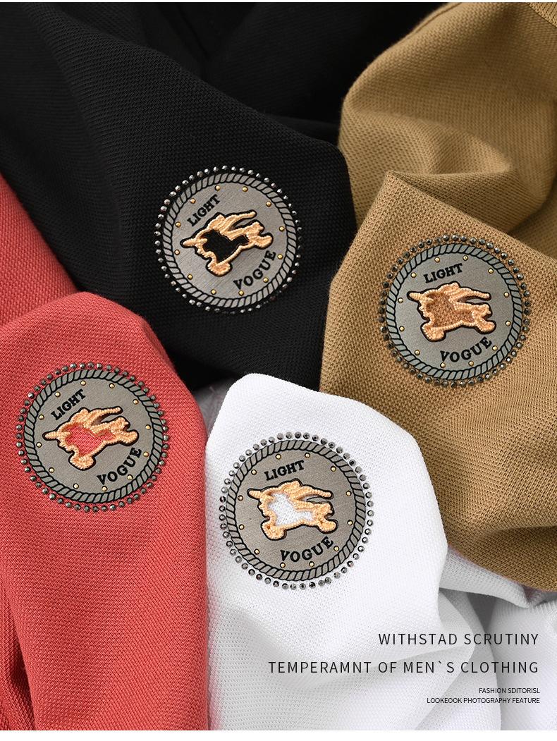 New Spring/Summer Lightweight Embroidered Straight Fit Short Sleeve Men's Polo Shirt for Business Casual Daily Wear, In Stock