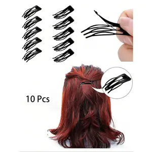 10 Pack Black Metal Non Slip Bobby Pins, Minimalist Strong Hold Hair Styling Pins for Women Daily School Wedding Bun Updo Hair Accessory