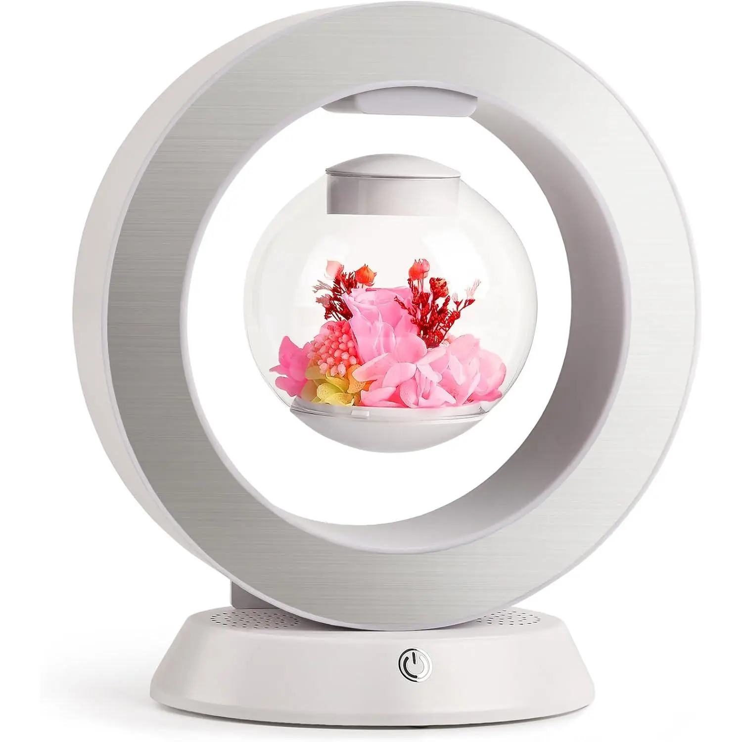 , Levitation Table Lamp with  Speaker,5W Circle Variable Color Led Night Light,Rotate 360? Forever,Romantic Preserved  Lamp for Restaurant Office &  Decor