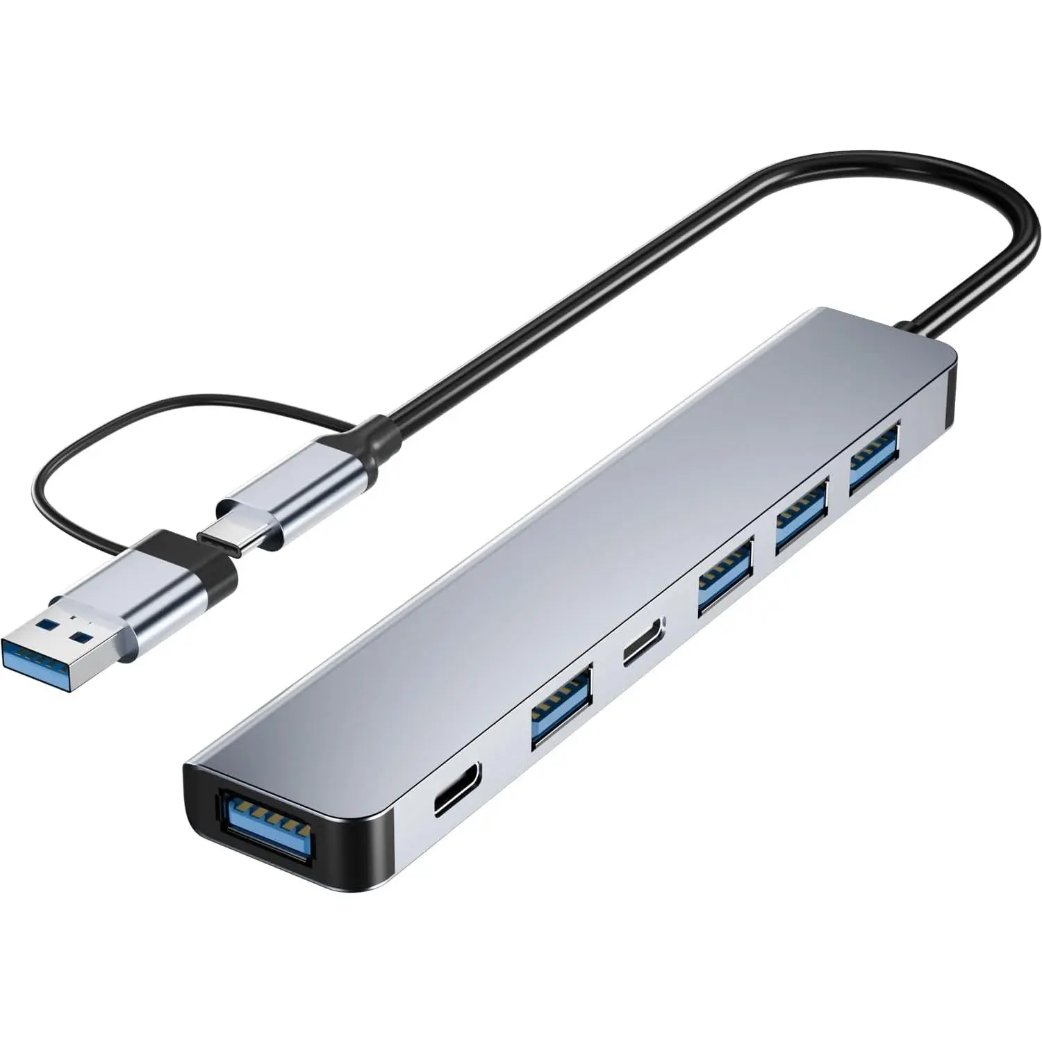 7 in 1 USB C & USB Hub with USB 3.0, USB 2.0 Ports for PC/Laptops/MacBook Pro/Air/iMac/iPad and  Devices