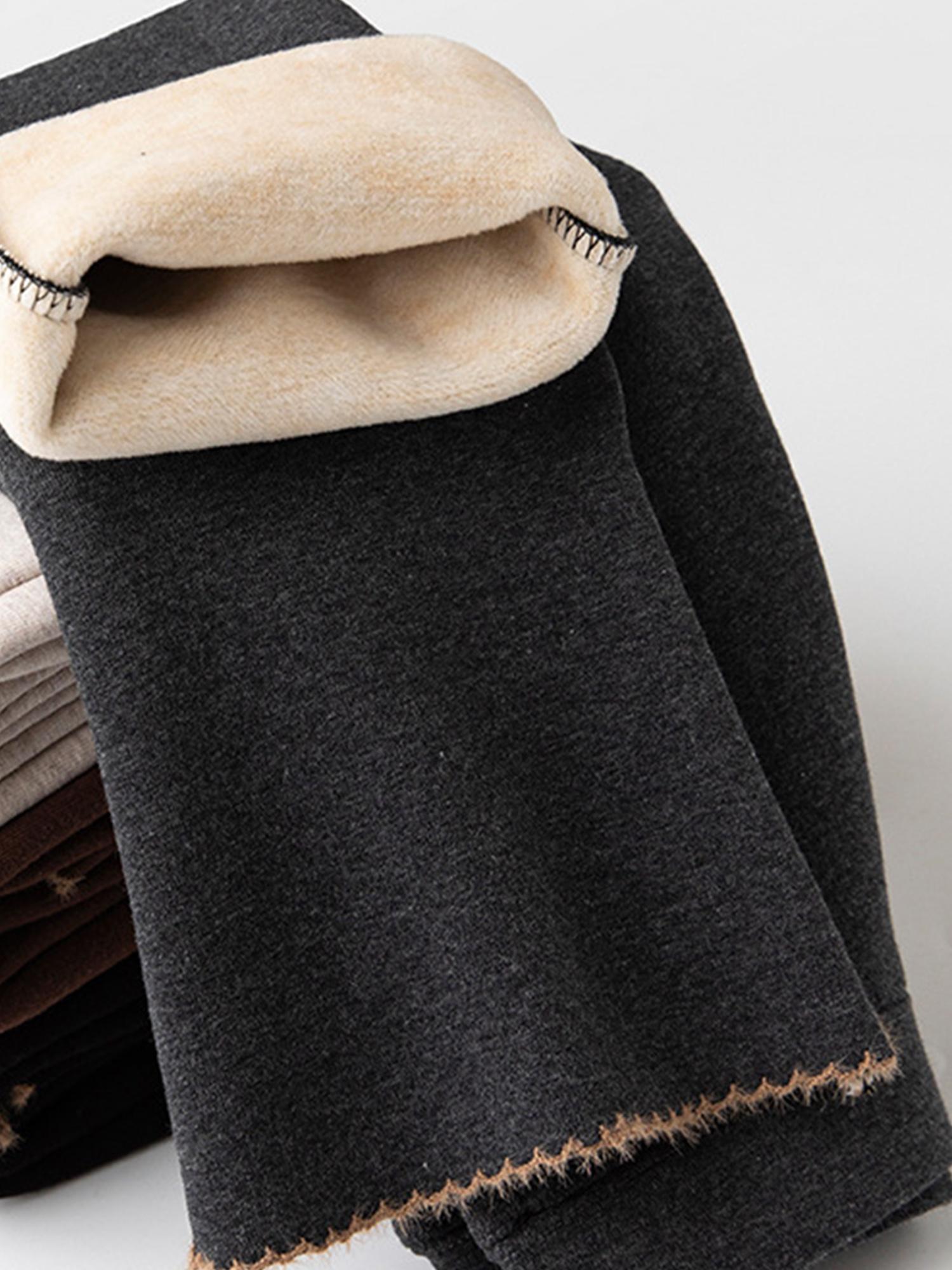 Girls' Fleece-Lined Thickened Flared Pants - Korean-Style Slim-Fit Winter Warmth with Elastic Waist & Flared Leg, Soft Fleece Lining, Loose Fit Casual Pants for Fall/Winter, Solid (Candy-Colored Options Available) - Everyday & Special Occasion Outfi