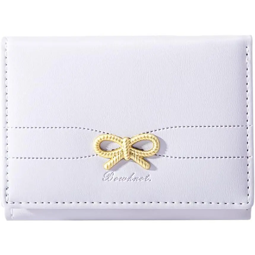 Cute  Bow Small Wallet for Women Girls | Mini Wallet, 7 Card Slots,  Slot, ID Window