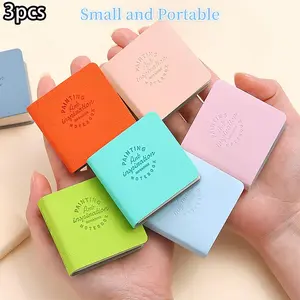 Mini Notebook, 3 Counts/set Portable Pocket Notebook, Small Graffiti Book, Empty Scrapbook, Pocket Note Pad, Leather Memo Pad, Cute Painting Book, Scrapbooking