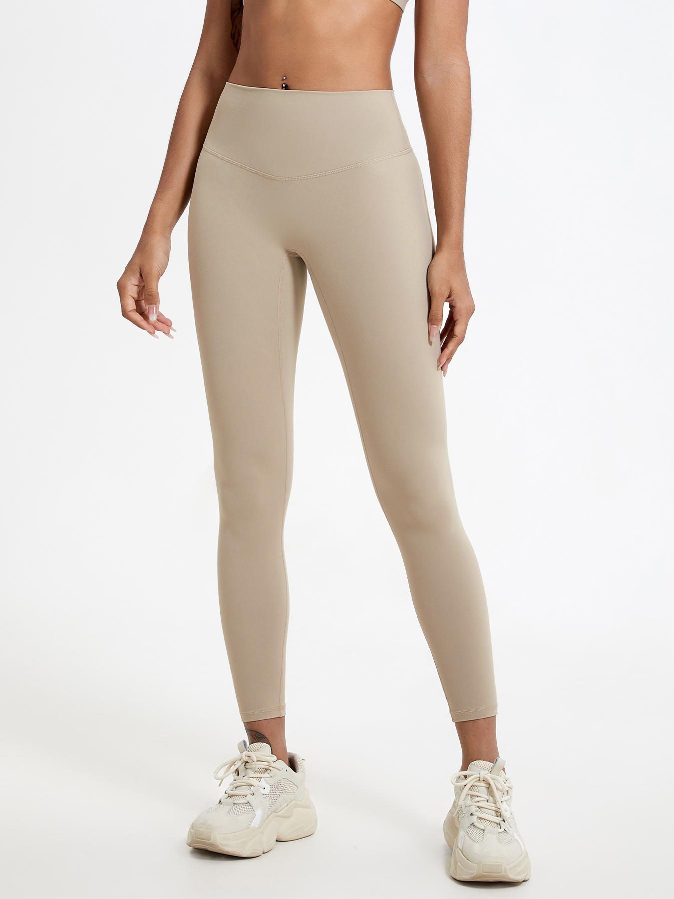 Women's Solid Color workout Leggings, Breathable & Comfortable Yoga Pants For Gym & Workout, Sports Stretchy Leggings