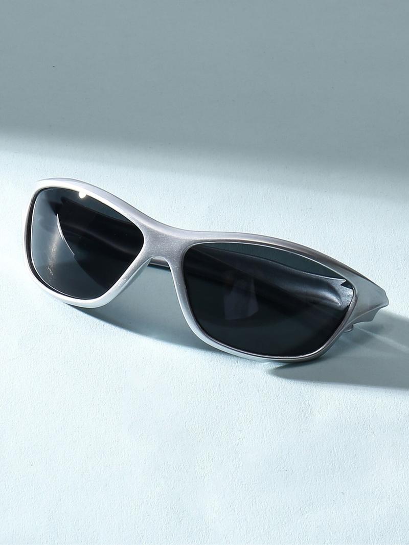 Unisex Vintage Y2k Style Sunglasses, Trendy Casual Sporty  Wrap Around Sunglasses for Everyday Use, Fashion Accessories for Outdoor Activities, Lightweight Durable Sunglasses