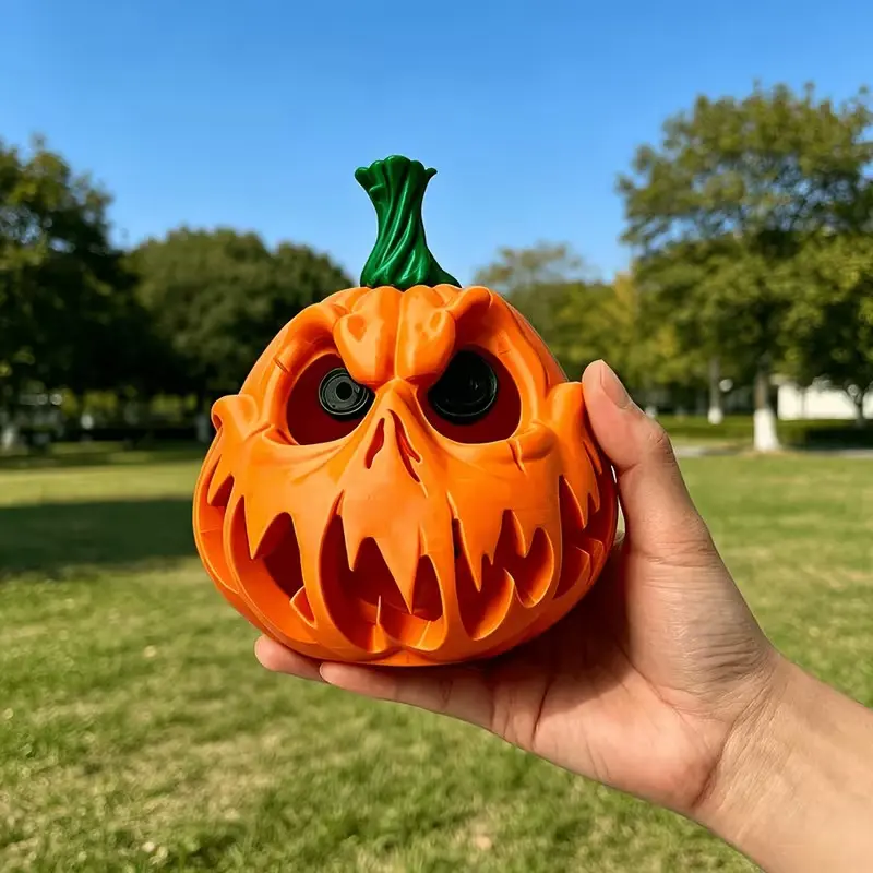 Halloween Pumpkin Resin Decoration, Ghost Skeleton with Eerie Spooky Features, Party Table Centerpiece, Halloween & Thanksgiving Decor
