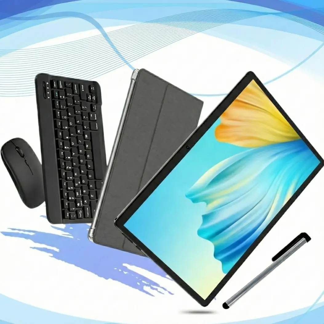 10.1-Inch Android Tablet, 3+64GB RAM, High Resolution Screen, Gaming & Office Use, Includes Keyboard, Stylus, Mouse, Perfect Gift
