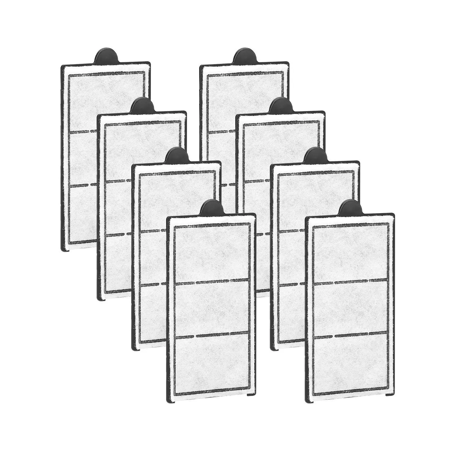 VEVOR Aquarium Filter Cotton, 8 PCS Fish Tank Replacement Filter Cartridges, 3-Layer Particle-Blocking, Easy Installation, 32-Week Use, Tank Compatible for 2.5/3.5 Gal Fishbowl, Fits MN-200 MN-280 Models, Promotes Better Growth, 3-Layer Design