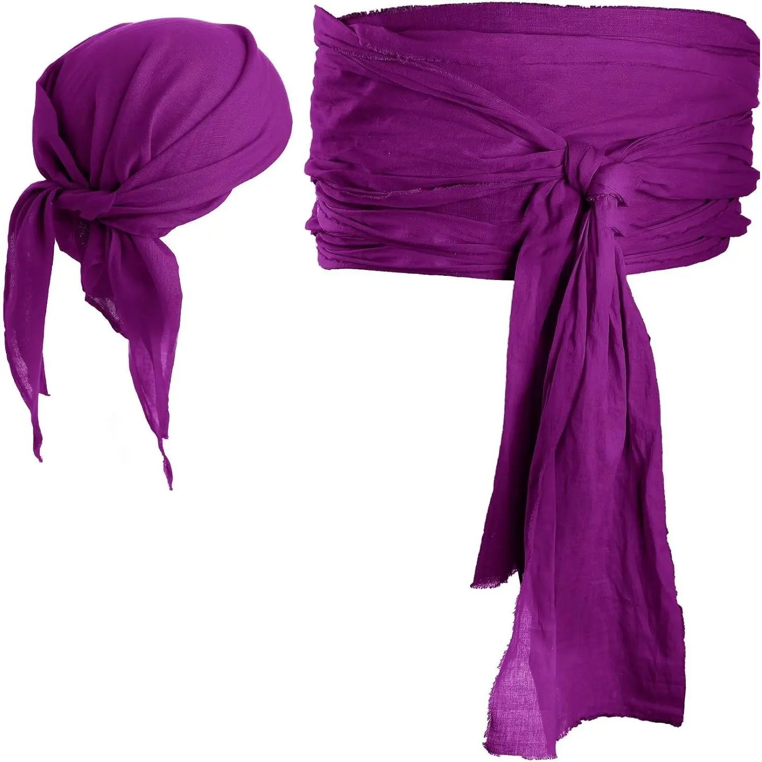 Halloween Pirate Costume Accessories - Medieval Pirate Bandana Headscarf & Waist Sash Belt, Unisex for Men Women, Themed Party Ready(Gift)