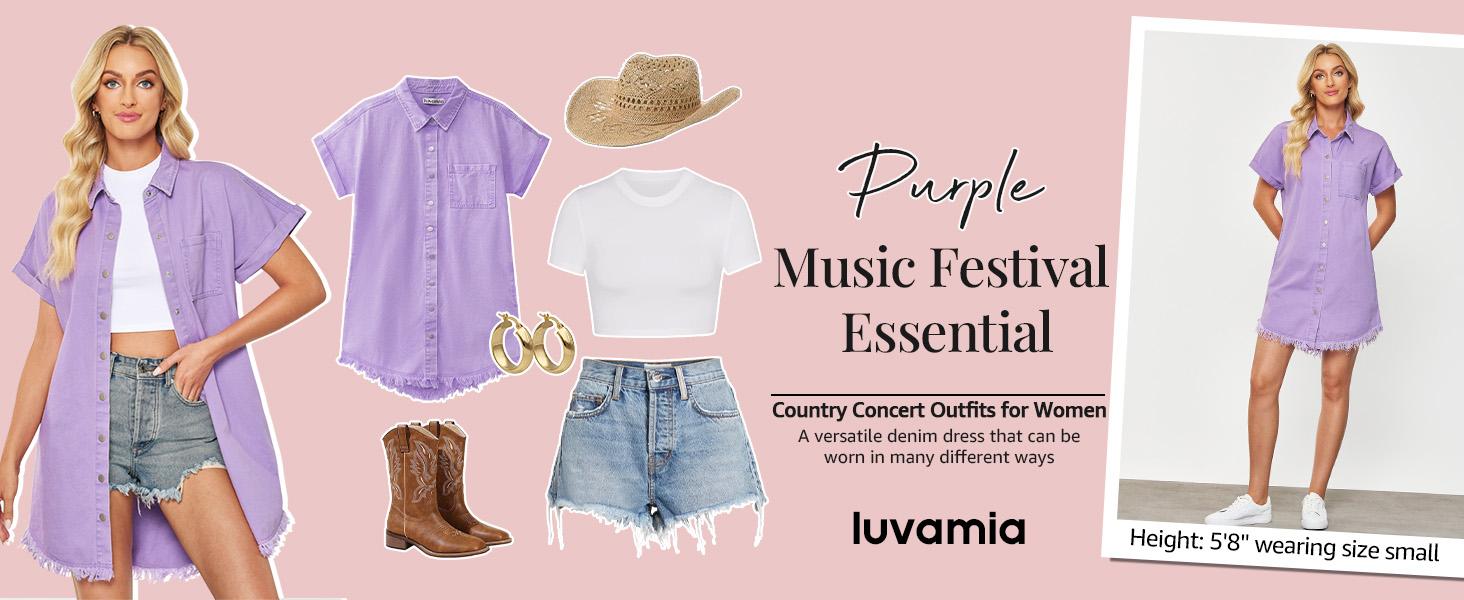 luvamia Denim Dress for Women Button Down Short Sleeves Casual Summer Jean Shirt Dresses with Pockets Frayed Hem Womenswear Shortsleeve Minimalist valentine's day outfit graduation dress birthday dresses