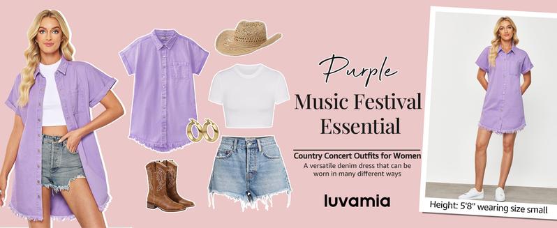 luvamia Denim Dress for Women Button Down Short Sleeves Casual Summer Jean Shirt Dresses with Pockets Frayed Hem Womenswear Shortsleeve Minimalist valentine's day outfit graduation dress birthday dresses