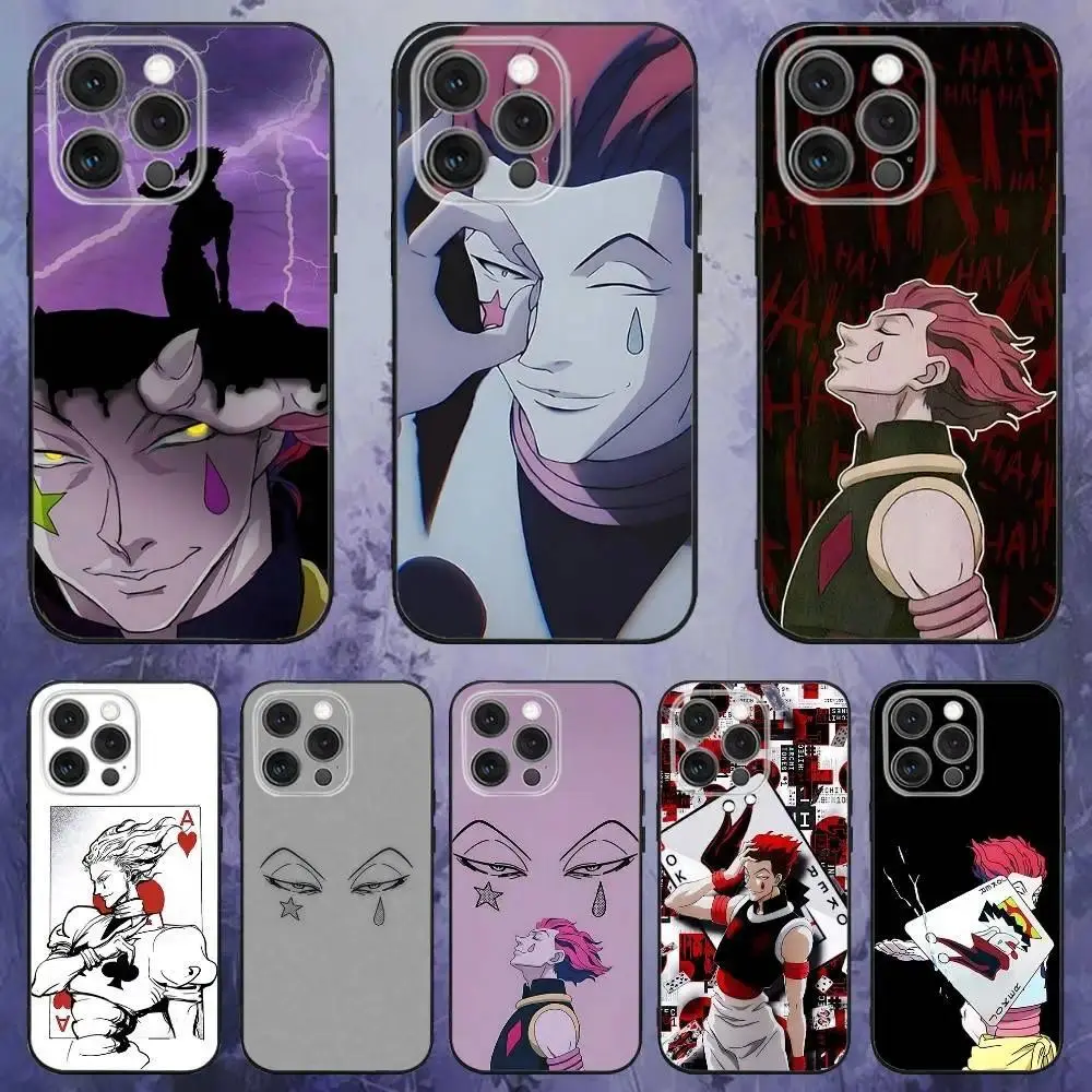 Hisoka Morow Hunter Anime Printed Art Phone Case - Style 1, High-Detail Black Soft TPU Cover with Impact Guard Protection, Mobile Accessory for iPhone 11-17 Pro Max/Plus & Samsung Galaxy S23-S25 (iOS/Android Compatible)