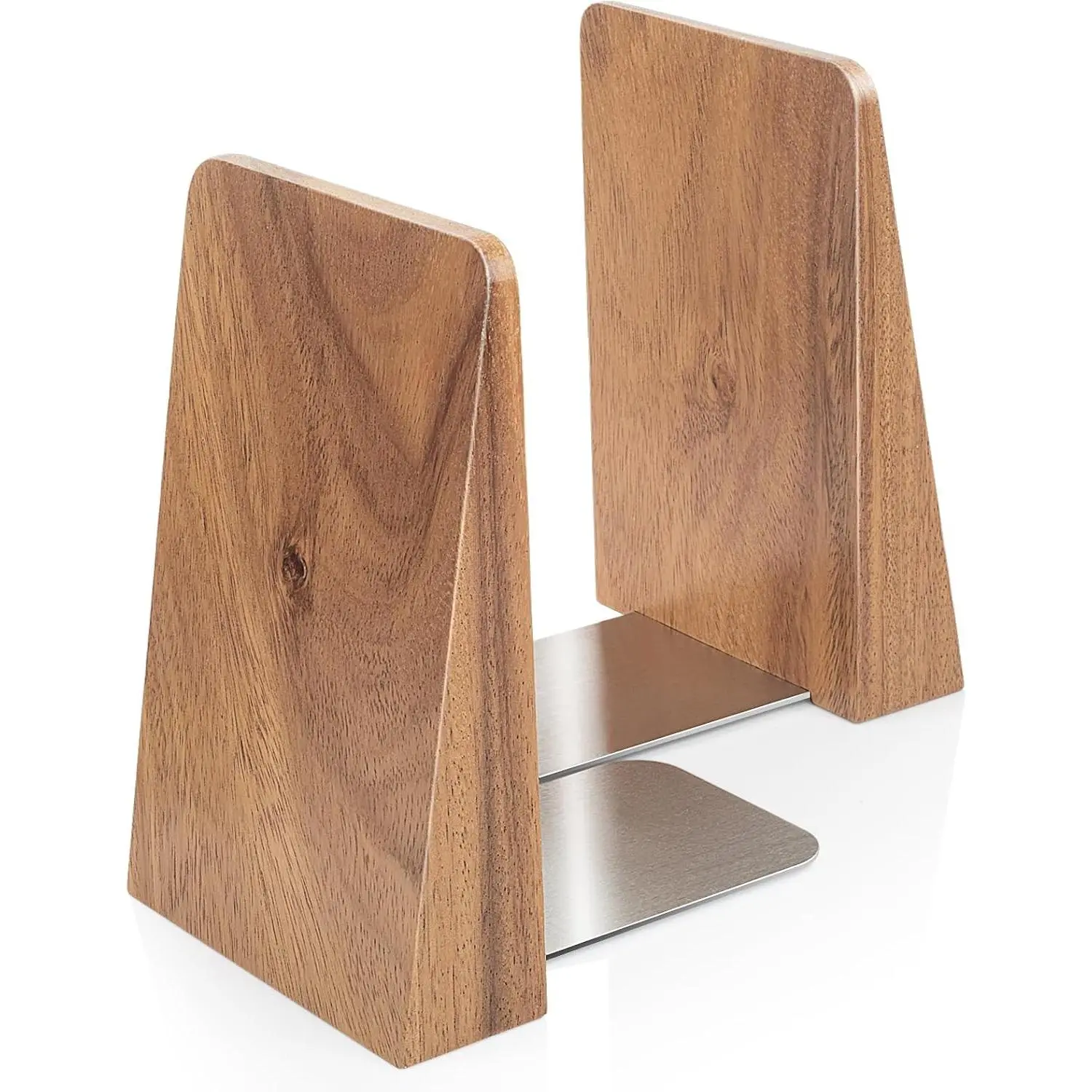 Walnut Book Ends Heavy Duty Handmade Bookends for Shelves Book Ends Decorative to Hold Heavy Books (Walnut Wood Large)