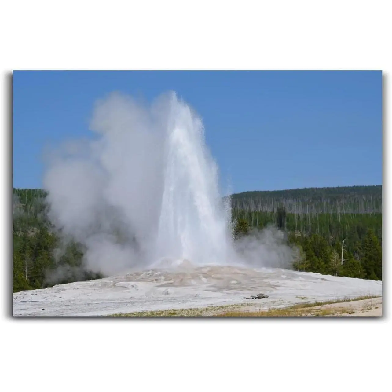 Old Faithful Yellowstone Poster Canvas Wall Artwork, Print for Room Aesthetic Home Decor