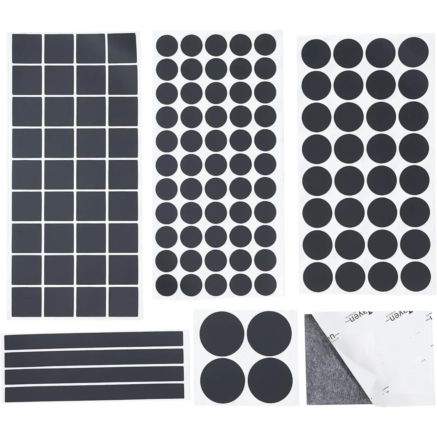 132 count Non Slip Self-Adhesive  Cuttable Furniture Pads, Anti-Sliding Anti-Scratch Rubber Floor Protectors for Any Furniture and Appliances - Black (Matte)