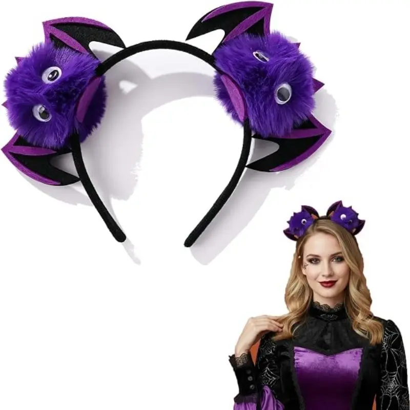 Batman Ear Headband Unisex Halloween Party Accessory, Cute Animal Ears Hair Band for Costume Dressing, Fun Role-Playing Fashion Item