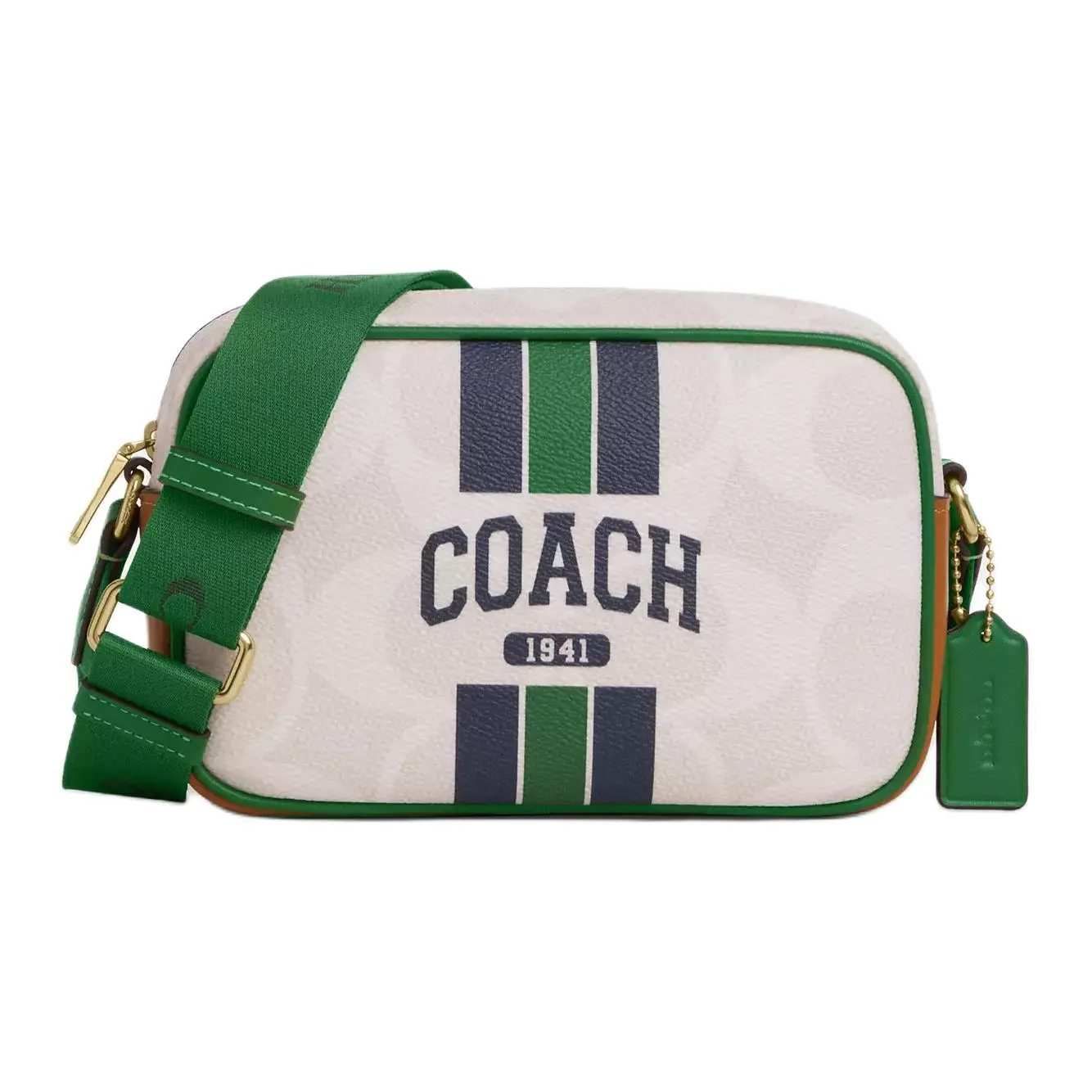 COACH Jamie Signature 19 Camera Bag – Small Crossbody Bag for Women, Coated Canvas, Classic Logo Design, Two-Tone