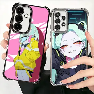 C-Cyberpunk E-Edgerunners Phone Case: E-Edgerunners Anime Rebecca Phone Case for iPhone 17 Air 16 15 14 13 12 11 Pro Max Plus and Samsung S26 S25 S24 S23 S22 Plus Ultra Clear Plating Anti Drop Cover Shockproof Shell Coquple Unique Gift