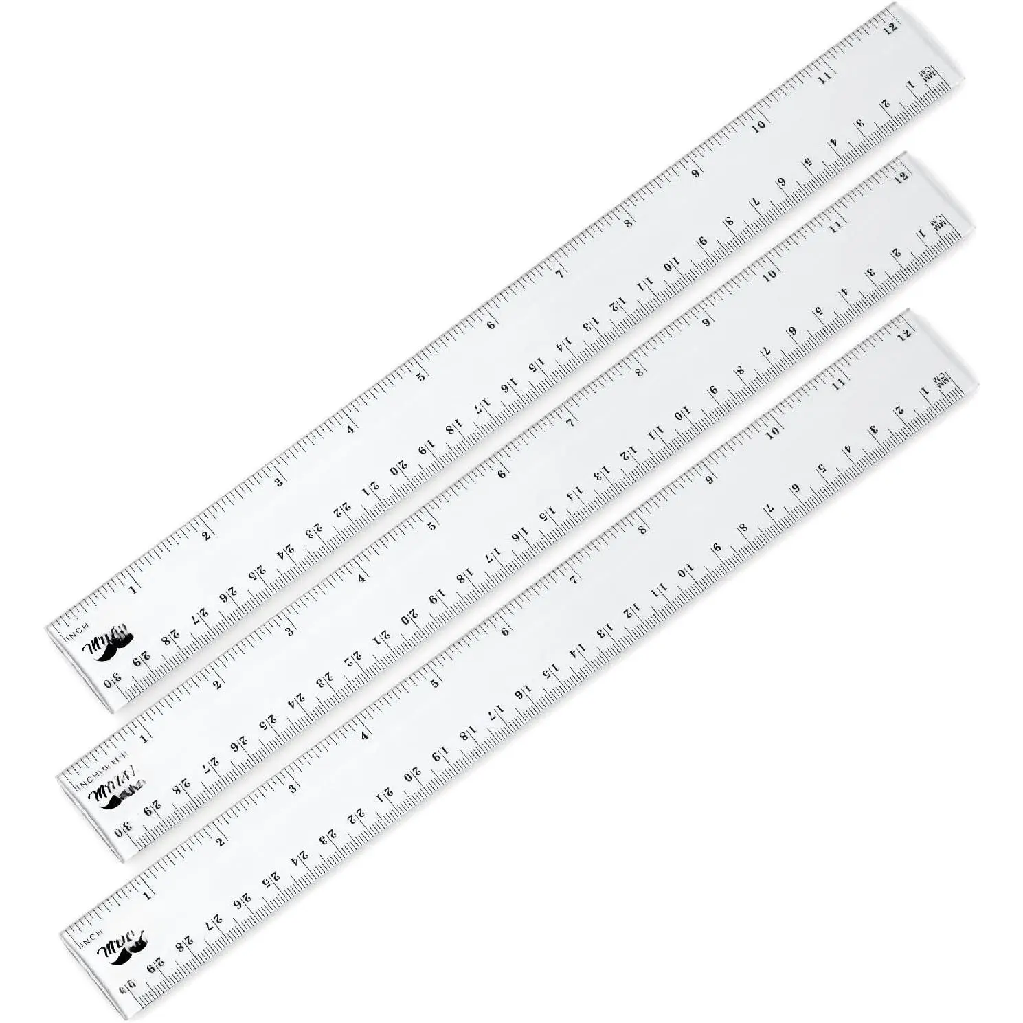- Plastic Rulers, 12 Inch, 3 Pack, Easy-to-Read Markings | Scratch-Resistant Design with Inches and Centimeters, Durable Transplant Rulers for Crafting Office & School, School Supplies