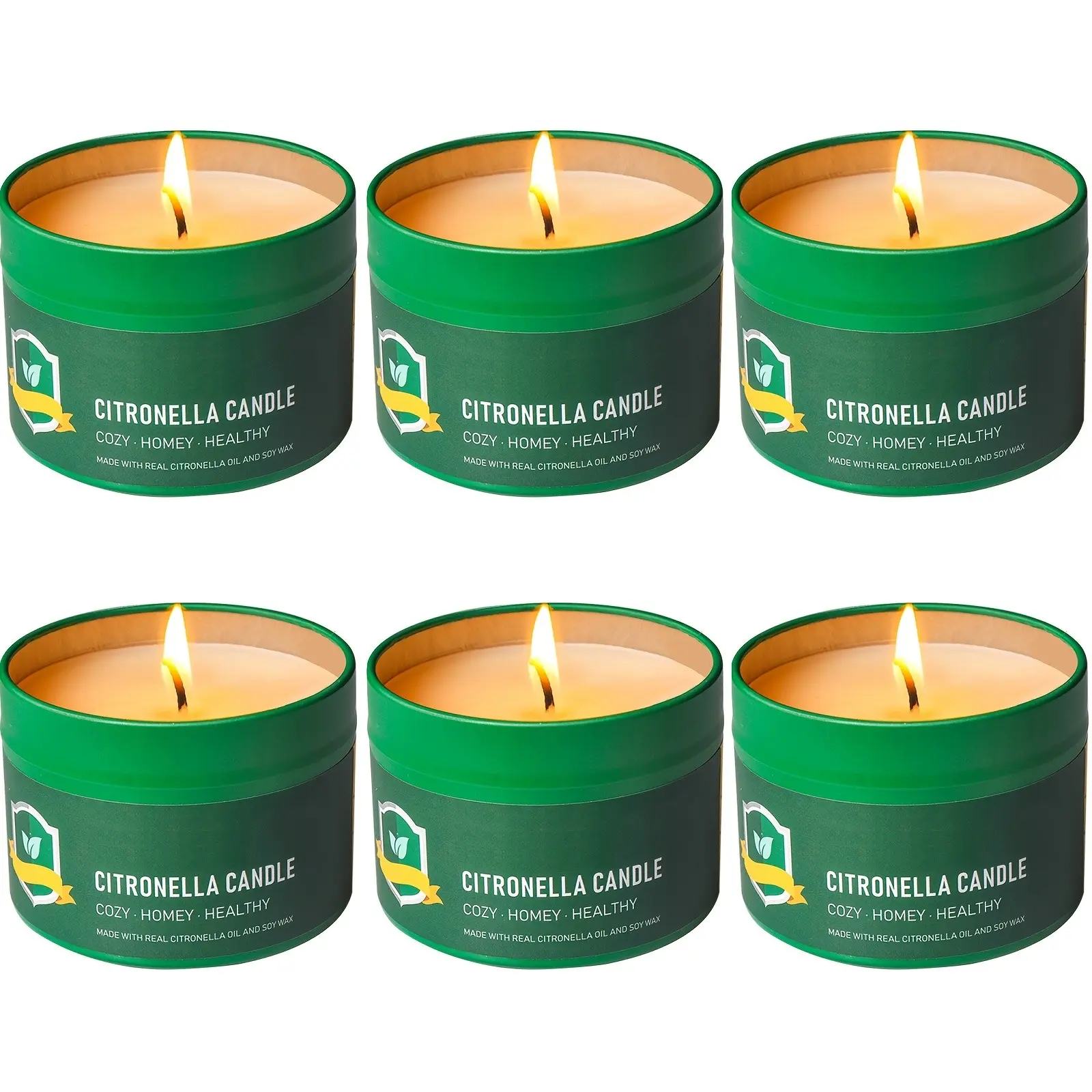 6Pack Citronella Candles Outdoor, 4.4oz Pack Of 6 150 Hours Burning, Citronella Candles Set Outside for Party Hiking Camping Patio BBQ Deck Lanai Garden Yard Home, Home Decor, Father's Day Gift