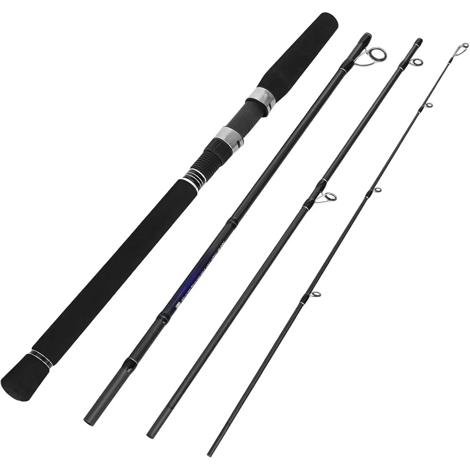 7FT Fishing Rod, 24T Carbon Fiber Telescopic & 4- Travel Rod, Spin and Cast Options, Stainless Steel Guides with Ceramic Inserts, for Bass, Trout, Catfish, Freshwater & Inshore Fishing