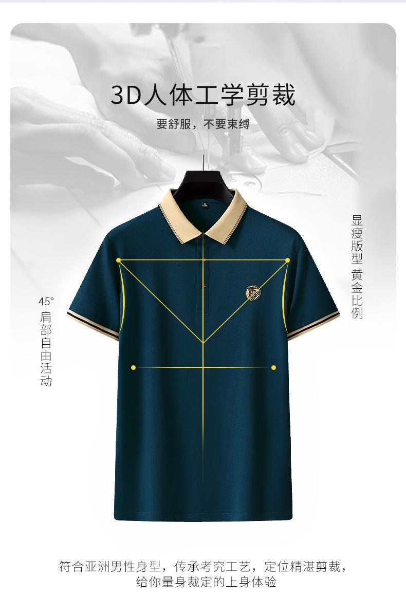 Men's Summer New In-Stock Solid Color Straight Fit Lapel Short Sleeve Business Fashion Daily Wear Polo Shirt