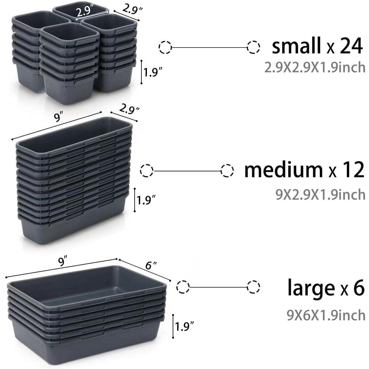 42 Pack Tool Box Organizer Tool Tray Dividers, Rolling Tool Chest Cart Cabinet Workbench Desk Drawer Organization and Storage for Hardware, Parts, Screws, Nuts, Small Tools Organization(Dark Grey) 42 Pack Tool Box Organizer Tool Tray Dividers, Rolling Tool Chest Cart Cabinet Workbench Desk Drawer Organization and Storage for Hardware, Parts, Screws, Nuts, Small Tools Organization(Dark Grey)