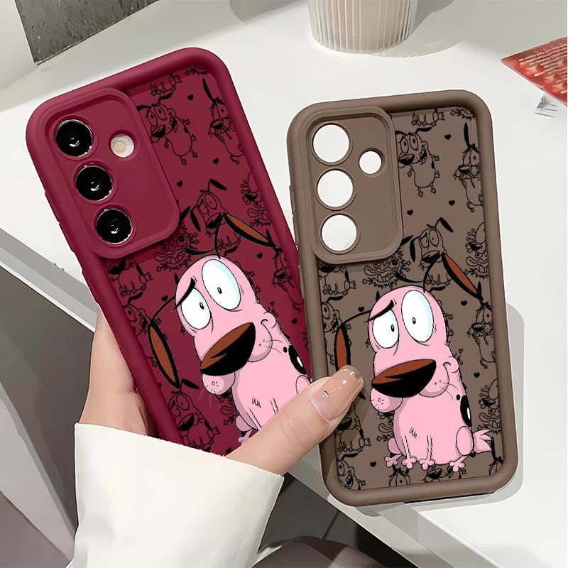 Cartoon Couragethe Cowardly Dog Soft&Flexible TPU Silicone Phone Case For Galaxy S26 Ultra S25 Edge S24 FE S23 S22 S21 Plus A13 A14 A15 A16 A17 A33 A34 A35 A36 A52 A53 A54 NOTE20 Durable|Shockproof|Full Camera Protection|Anti-Fingerprint