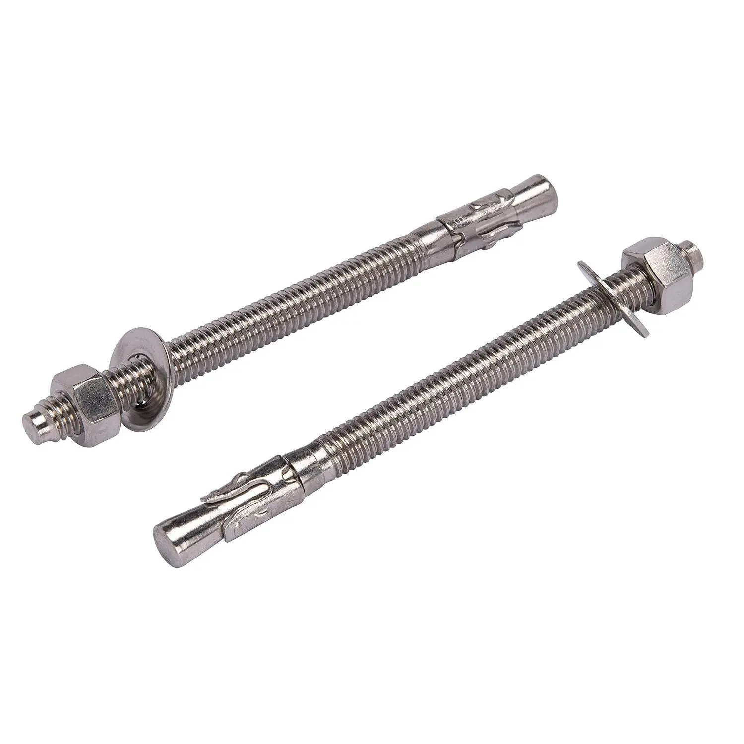 3/8-in x 5-in Coarse Thread Wedge Anchors (5 Pack), 18-8 (304) Stainless Steel Commercial Grade Fasteners with Corrosion-Resistant Washers & Nuts for Concrete Walls