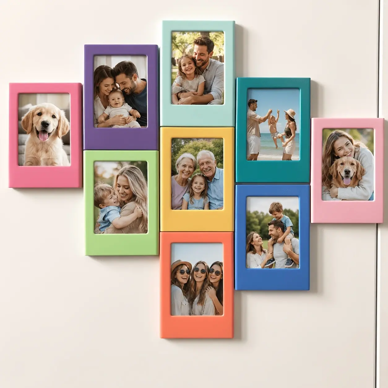 pcs Colorful 3-Inch Magnetic Photo Frames, Fridge Magnetic Picture Frames, Suitable for Fujifilm Instax Negatives, Photo Display, Recording Beautiful Moments - Office, Kitchen, Living Room, Bedroom Decoration