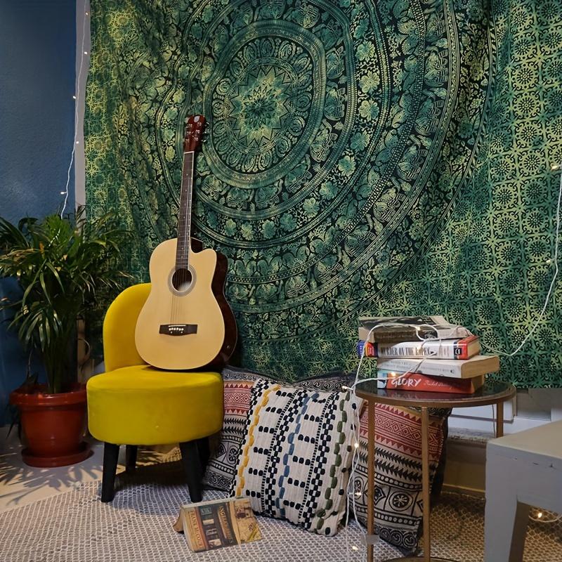1Pc Bohemian Mandala Printed Tapestry, Boho Floral Design, Polyester Tapestry, Tapestry Wall Mural, Wall Hanging Living Room Bedroom Office, Home Decoration Room Decoration Party Decoration, with Free Installation Package