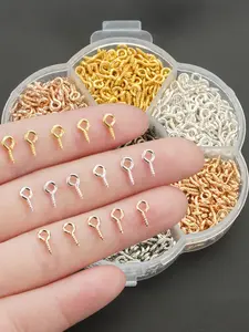 350pcs Multi-Color Eyelet Screws, DIY Jewelry Making Accessories, Craft Supplies, Bead Connectors, Pendant Charms, Keychains