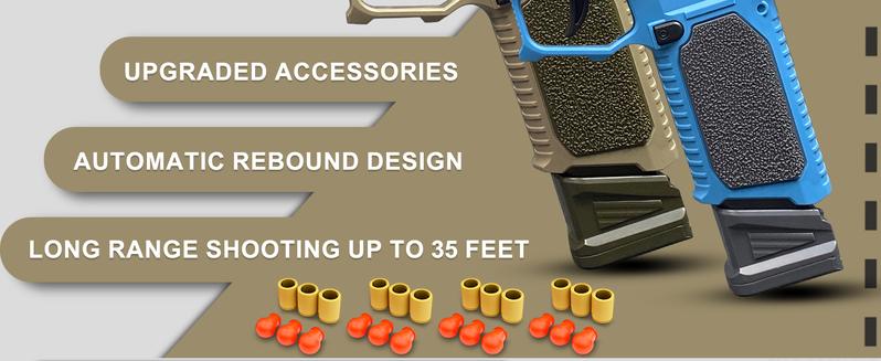 Automatic Shell Ejecting Toy Gun Pistol, Soft Bullet Toy Gun for Boys, Education Model Realistic Toy Pistol Shooting Game Toys Gifts Christmas Birthday for Kids 8+