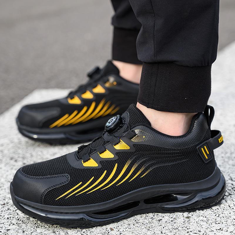 Steel Toe Shoes for Men Women Composite Toe Work Sneakers Indestructible Safety Tennis Shoes Lightweight Breathable Construction Sneakers Puncture Proof Air Cushion Ergonomic Design