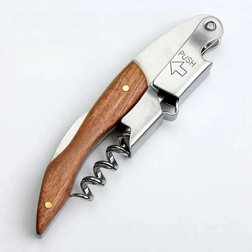Free Personalised Corkscrew Engraved Wine Opener Wood Handle Bottle Opener For Wedding Fathers Day Birthday Gifts Man Present