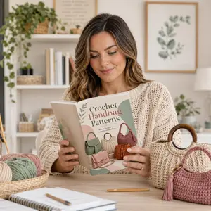 Crochet Handbag Patterns Book A5 Crochet Bag Pattern Guide for Beginners Handmade Purse Designs Craft Project Gift