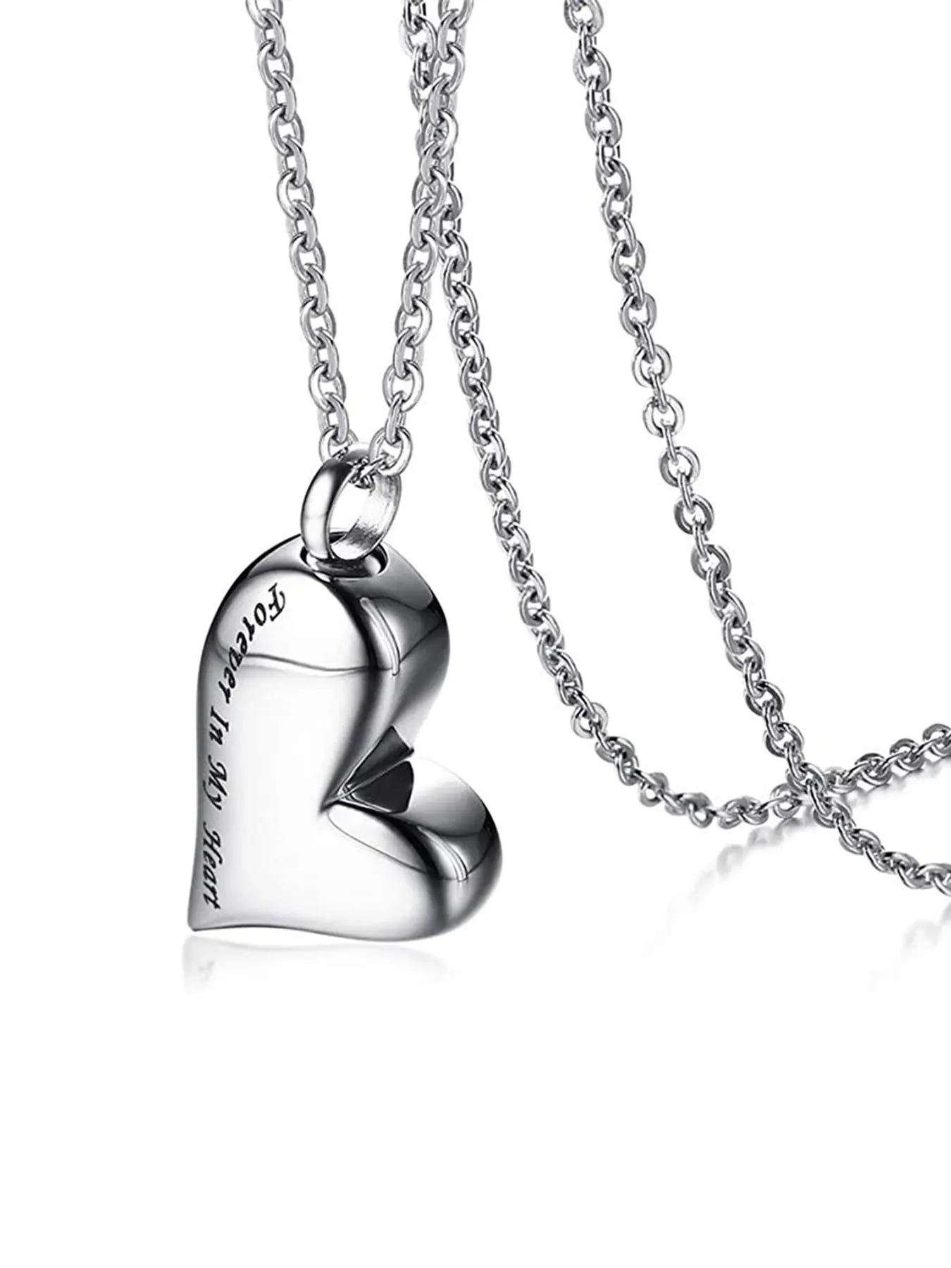 1 Pcs Heart Urn Necklace for Ashes - Memorial Cremation Jewelry for Ashes,Forever in My Heart Urn Locket for Ashes Stainless Steel Urns Pendant Keepsake Jewelry