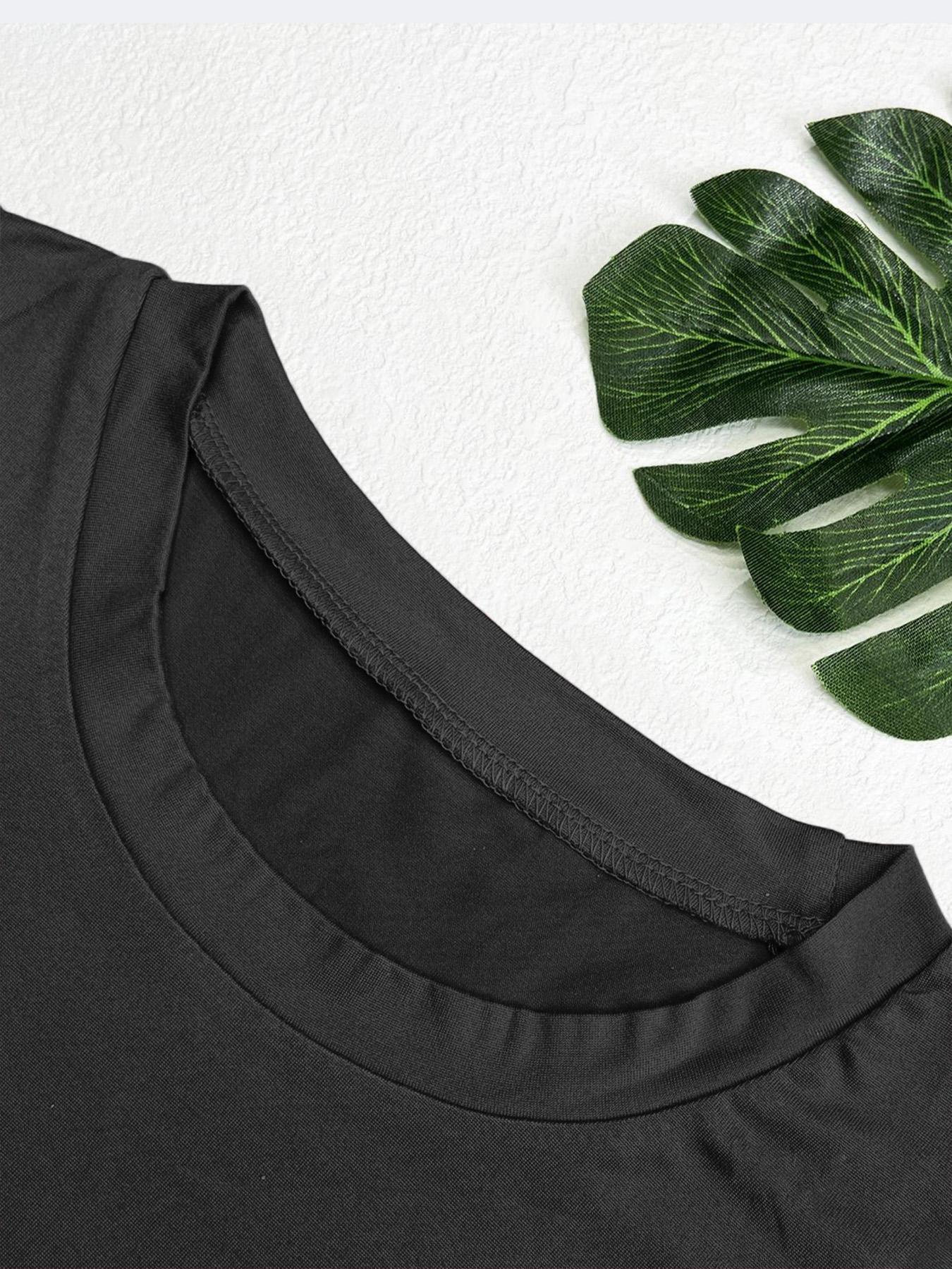 Women's High Stretch Solid Color T-Shirt, Short Sleeve Round Neck Top Fitness Running Tops for Outdoor, Training, Running and Everyday Wear