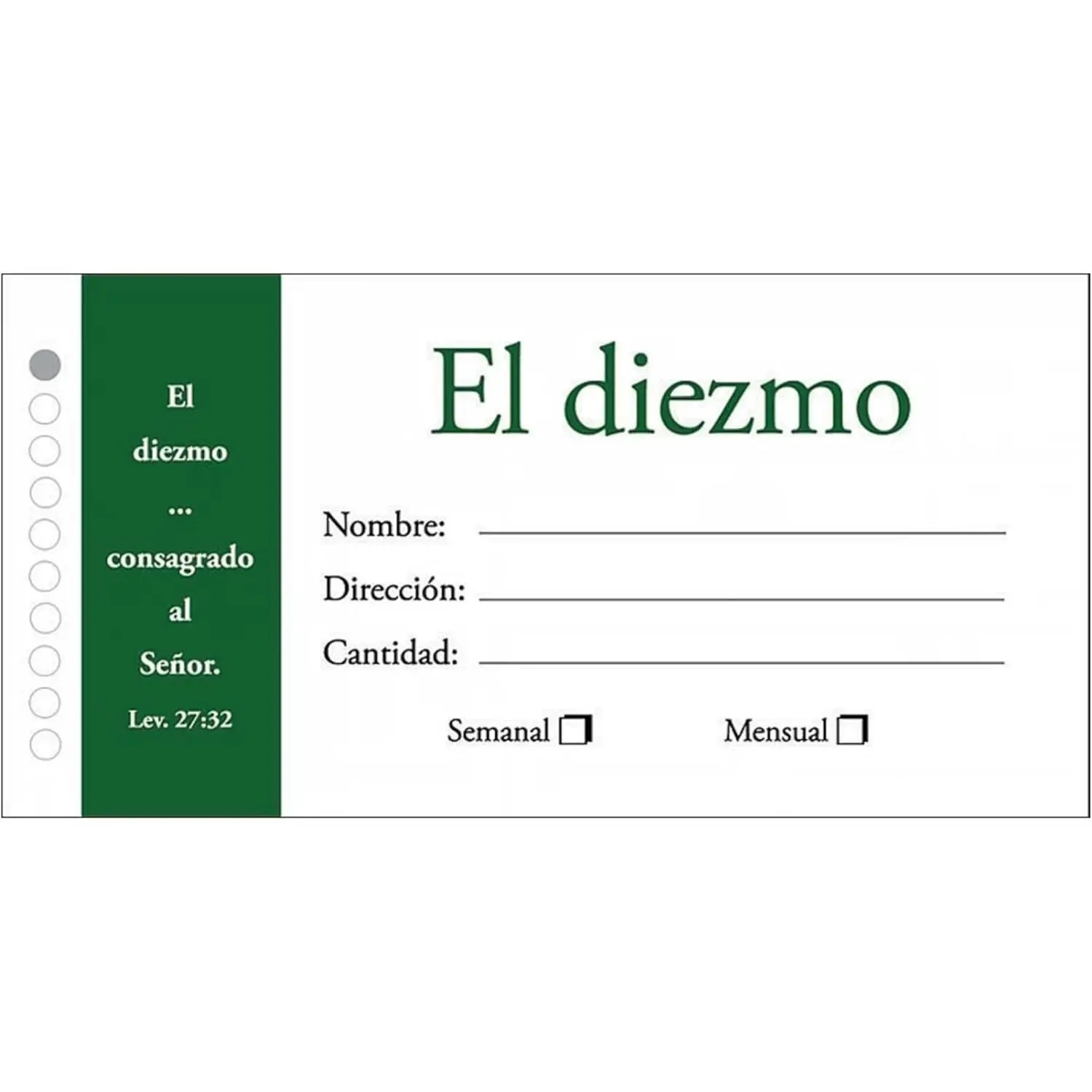 Spanish Offering Envelope, Tither/El diezmo, 100 Count