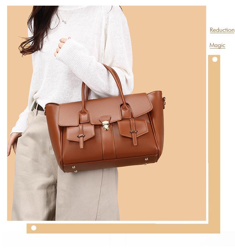 Vintage Handheld Tote Bag, New Large-Capacity Briefcase for Women, Suitable for Business Trips and Commuting