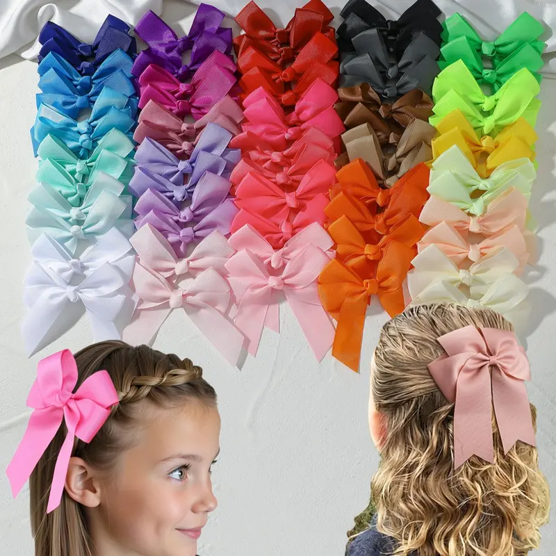 60-Piece Cute Macaron Color Bow, Barrettes, Safe Non-Damaging Hair Accessories, Fun Multicolor Hair Decorations, Hair Clip Set, Hairclips #GLOBAL PICKS