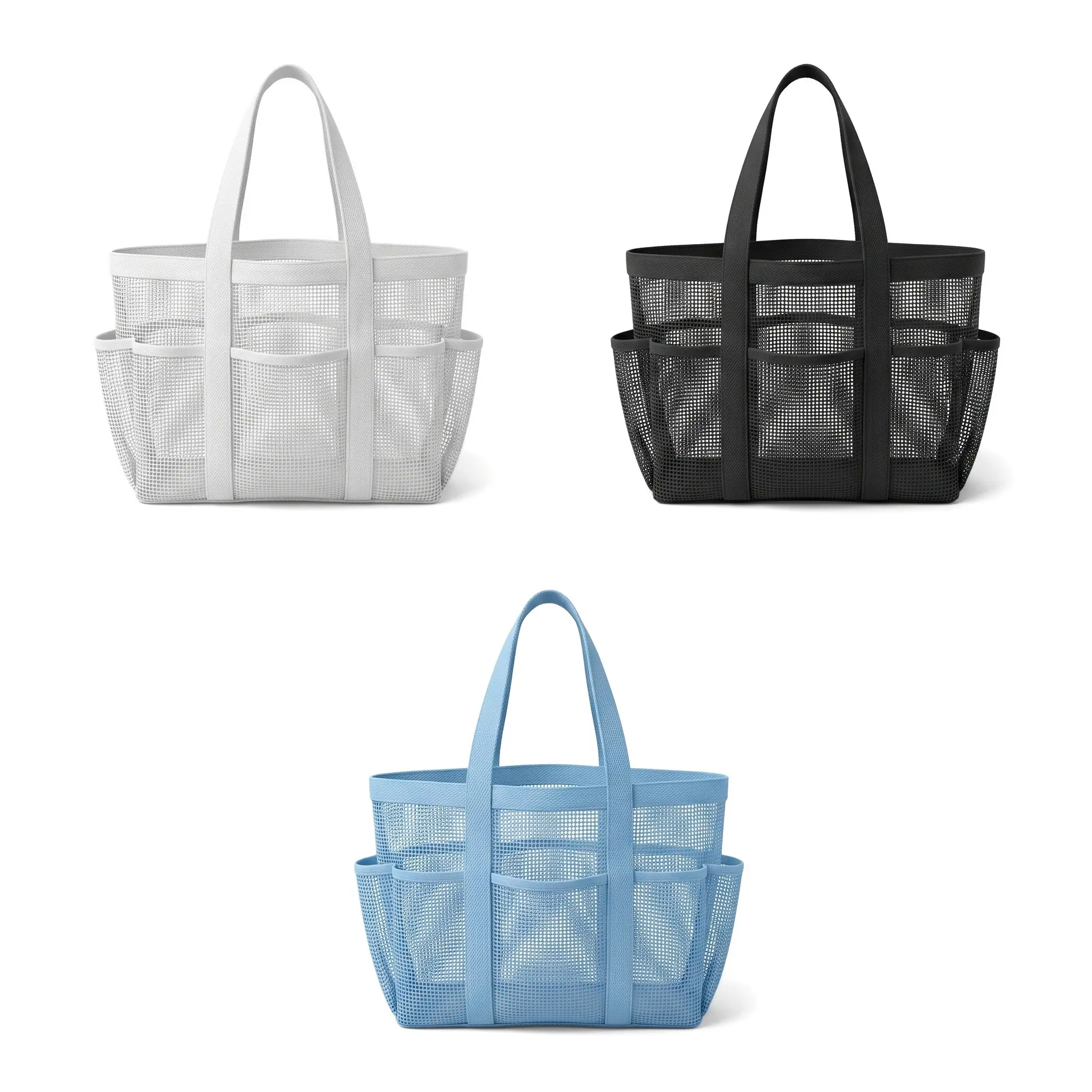 Large Capacity Beach Bag Toiletry Organizer Swimsuit Storage Outdoor Foldable Mesh Shoulder Swim Bag For Travel Casual