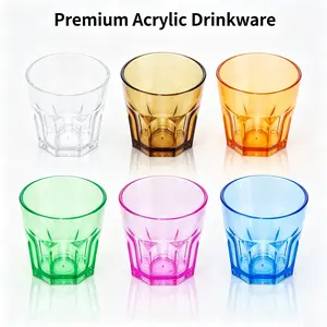 YFMHK Must-have reusable cup collection for every family!6 colorful unbreakable acrylic drinking cups 160ml each lightweight safe for toddlers and kids perfect for indoor kitchen use outdoor picnics festivals birthday parties ideal