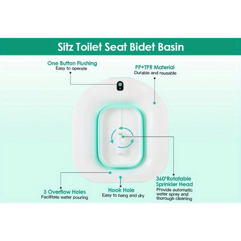 Electric Collapsible Sitz Bath | Comfortable Cleansing Bidet Seat with Adjustable Temperature for Ultimate Relaxation, Portable