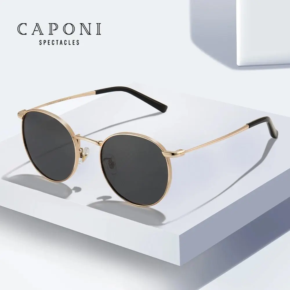 CAPONI Design Round Women Sunglasses Polarized Anti-UV Ray Muti Colors Trending Branded Shades For Female Oculos de sol CP1871