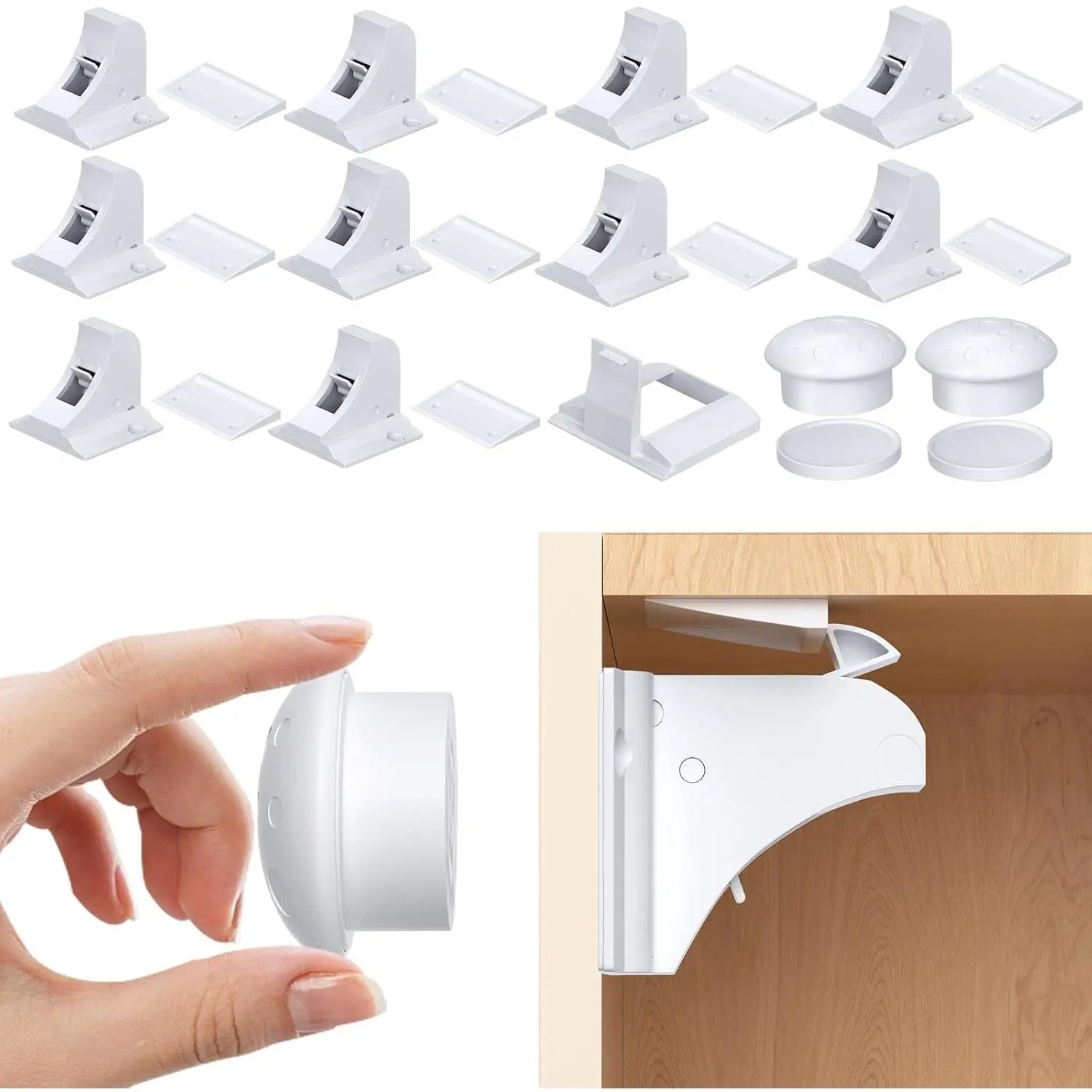 Child Safety Cabinet Locks 10 Pack+2 Keys Drawer Locks| Baby Proofing Drawer Locks for with No Drilling or Screws Fixed, Baby Safety Cabinet Locks