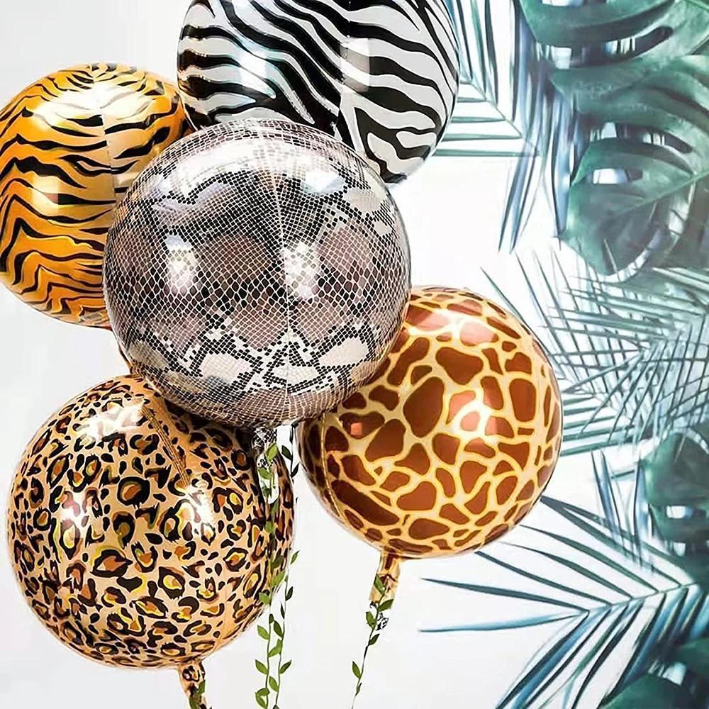 Safari Animals Happy Birthday Banner Pennant Foil Animal Balloons for Kids Jungle Safari Zoo Theme Party Decoration Supplies Toy