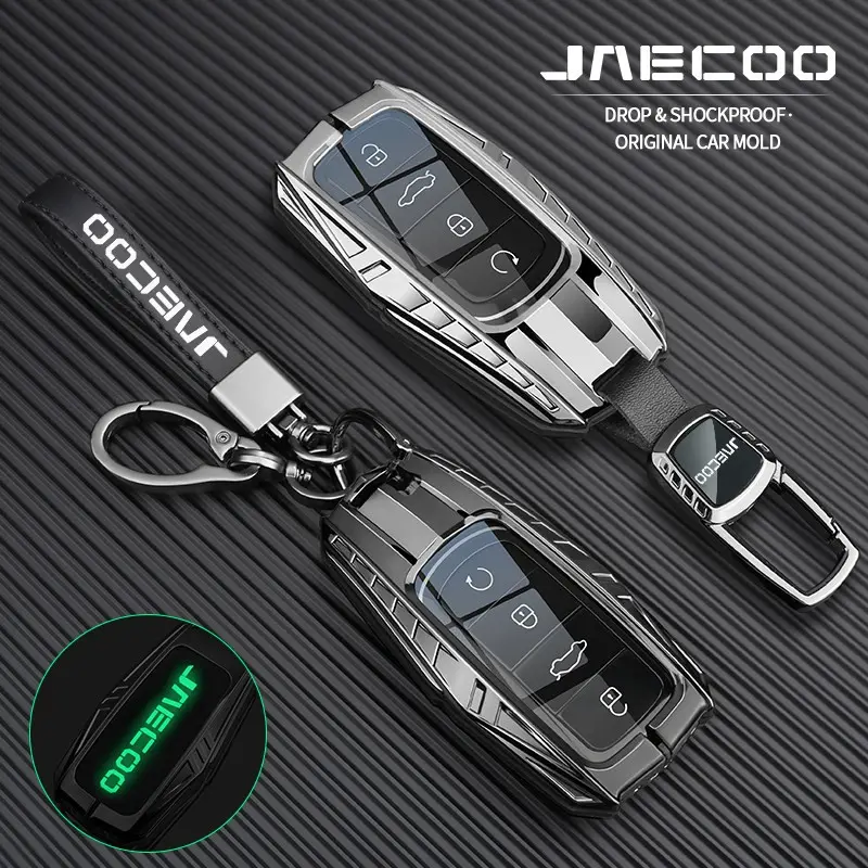 Car remote key case suitable for Chery Jetour J7 7 PHEV, J5 5 EV 2025, J8 8 2026. Car key bag, keychain, remote control protective cover, key shell accessory, premium full-wrap armored protection, anti-collision armor shell.